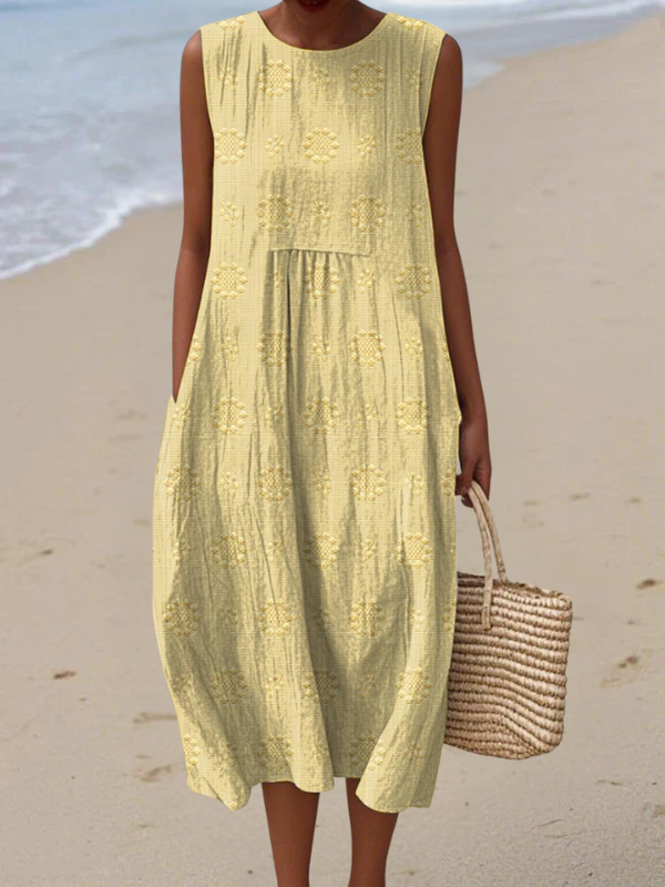 Rose™ | Women's Embroidered Midi Dress — Relaxed Floral