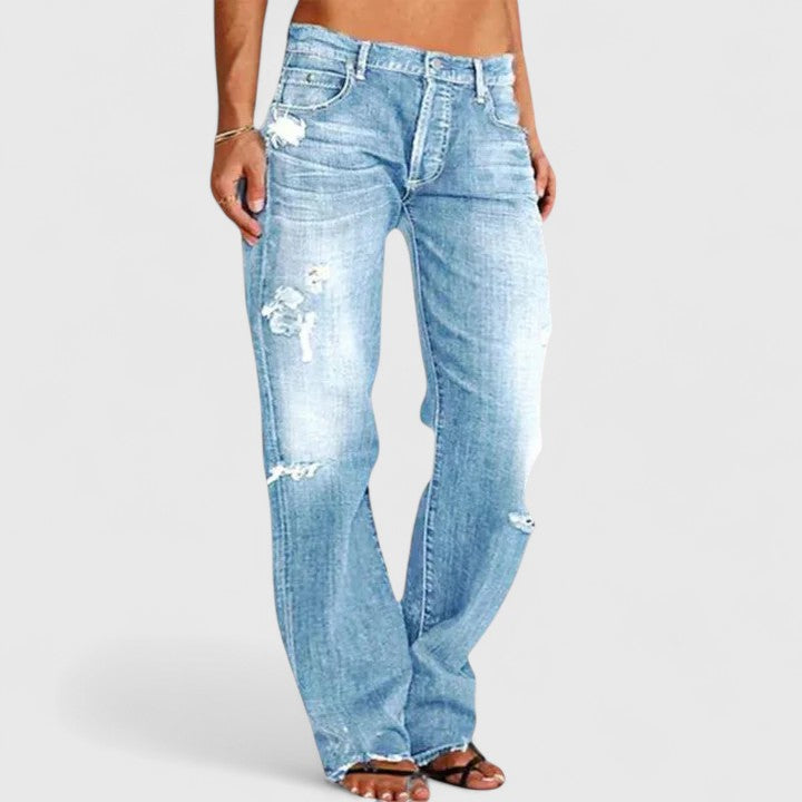 Hailey | Stylish Rugged Wide-Leg Jeans