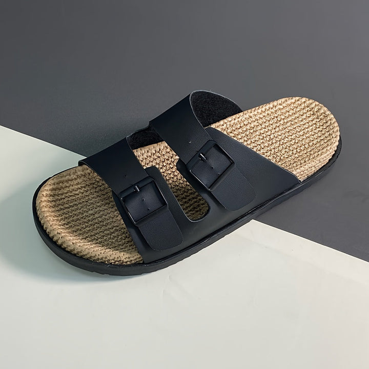 Romeo | Men's Woven Double-Buckle Footbed Sandals