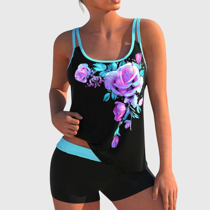 Alice - Women's Floral Two-Piece Swimsuit — Boyshort Bikini