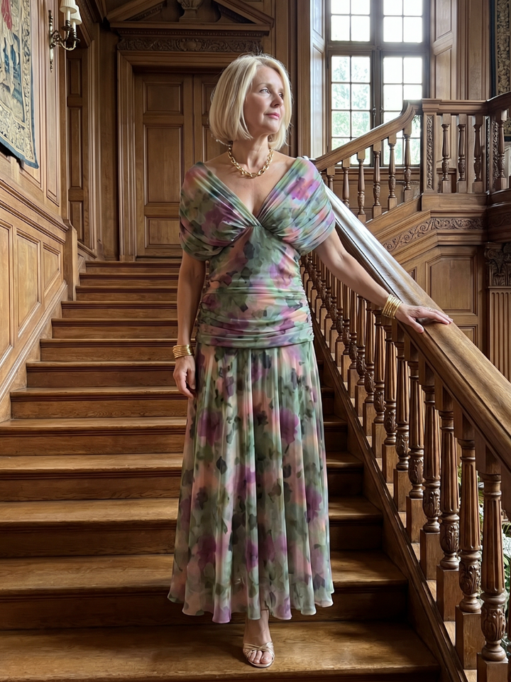 Calen | Women's Off-Shoulder Midi Dress — Flowy Fit