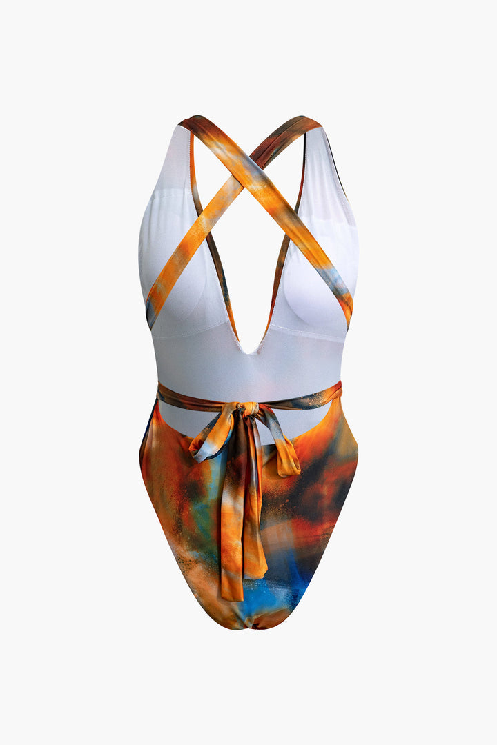 Sienna™ | Watercolor Crossover Swimset with Sarong