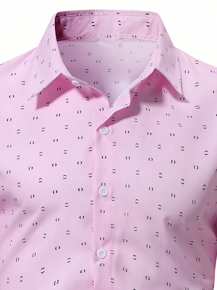 Aaron | Men's Printed Short Sleeve Shirt — Tailored Fit