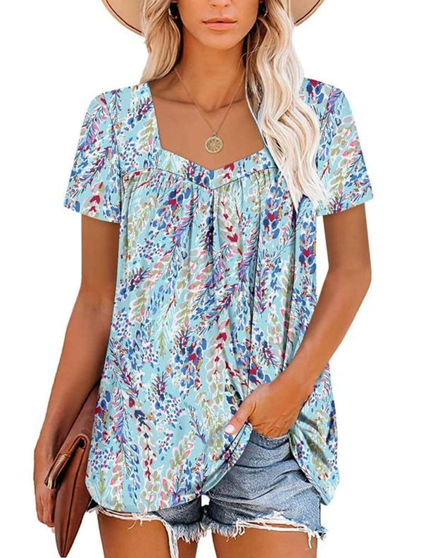 JANET | Women's Printed Short-Sleeve Top — Relaxed Fit