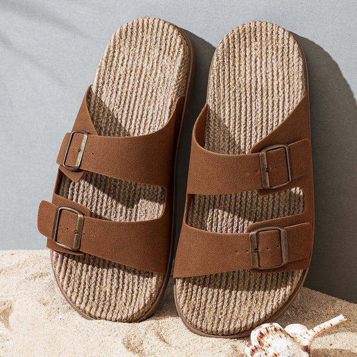 Romeo | Men's Woven Double-Buckle Footbed Sandals