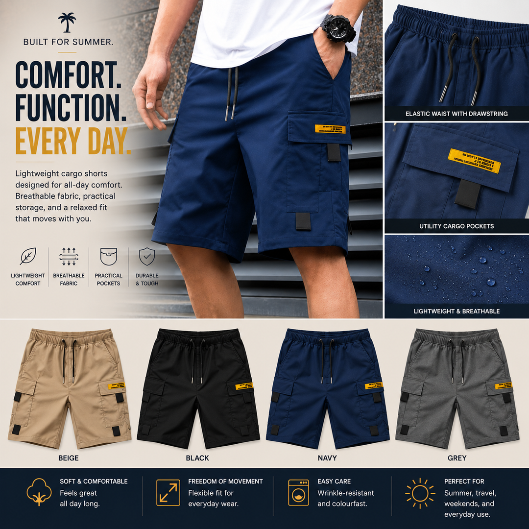 Nicholas | Casual Multi-Pocket Cargo Shorts