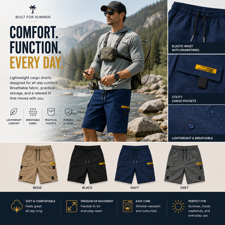 Nicholas | Casual Multi-Pocket Cargo Shorts