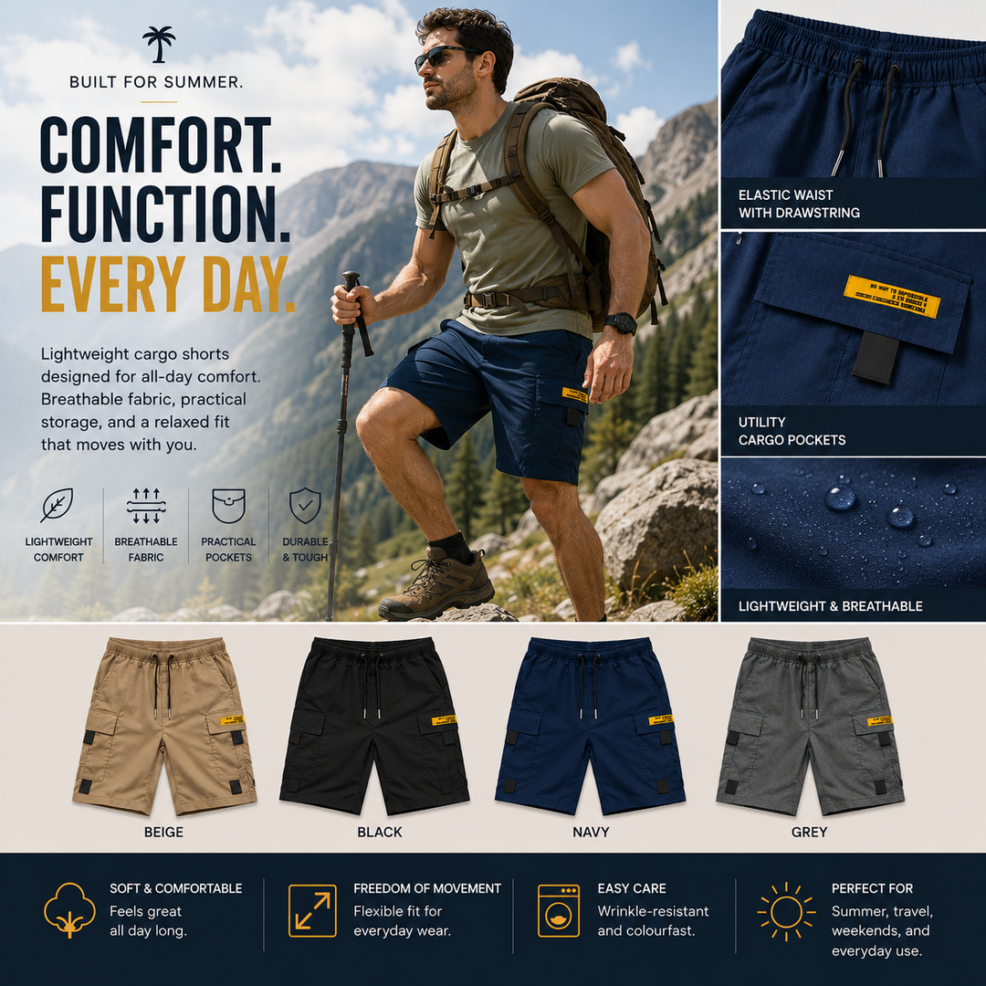 Nicholas | Casual Multi-Pocket Cargo Shorts