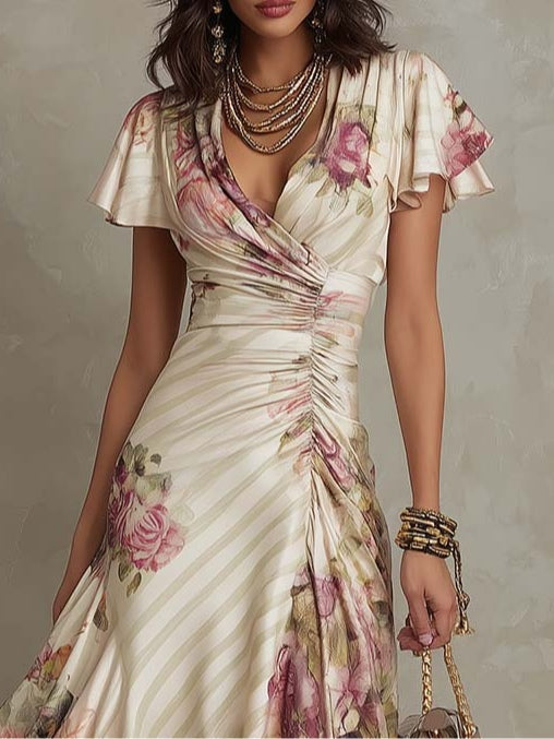 Emery | Floral Wrap Midi Dress