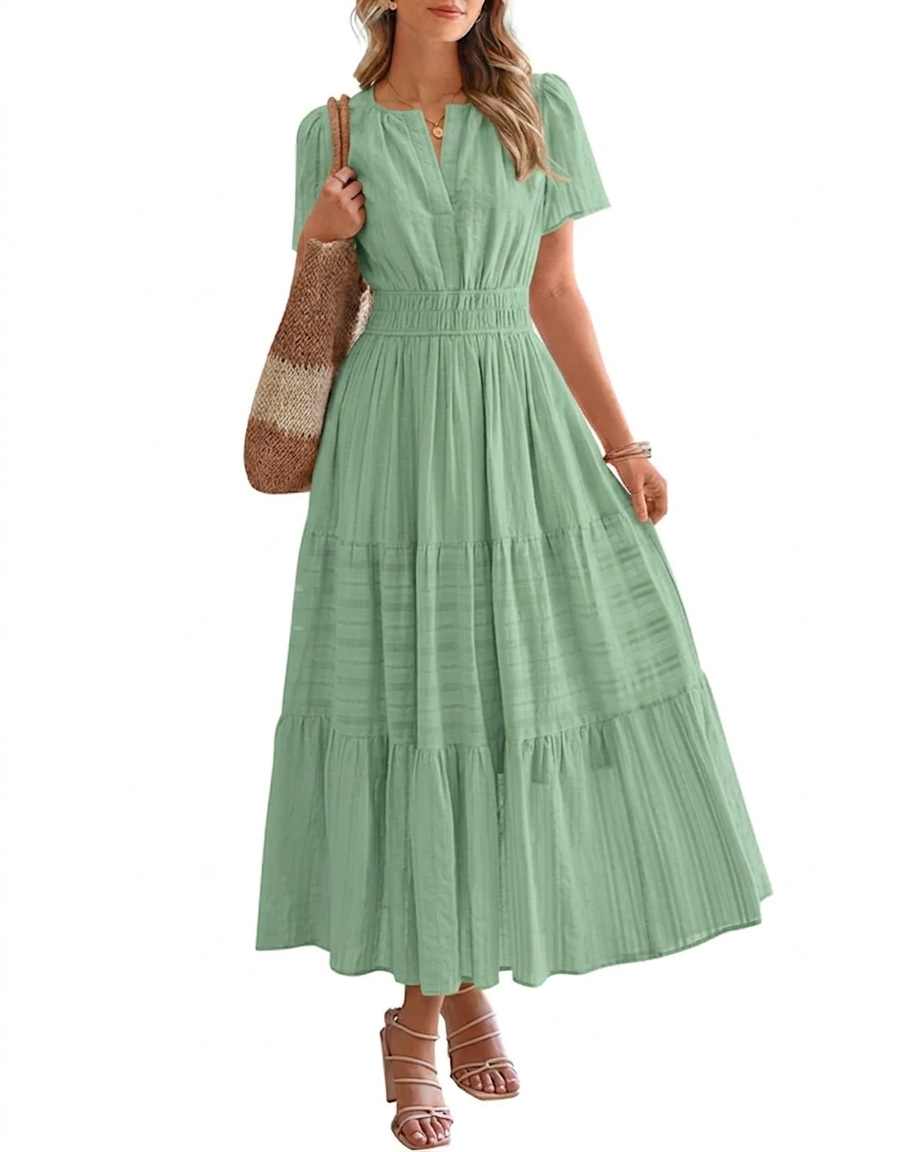 Elara™ | Boho A-Line Maxi Dress