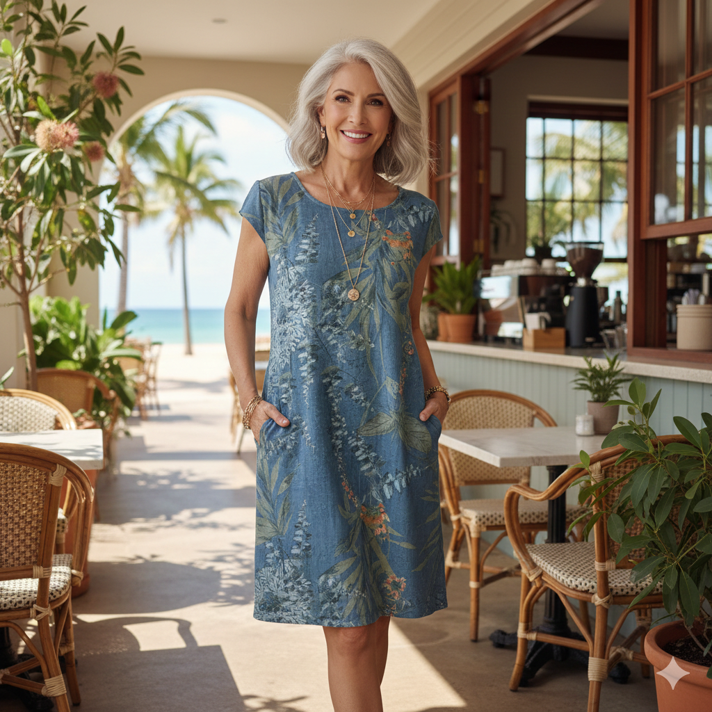 HADLEY | Women's Casual Midi Dress — Relaxed Striped Fit