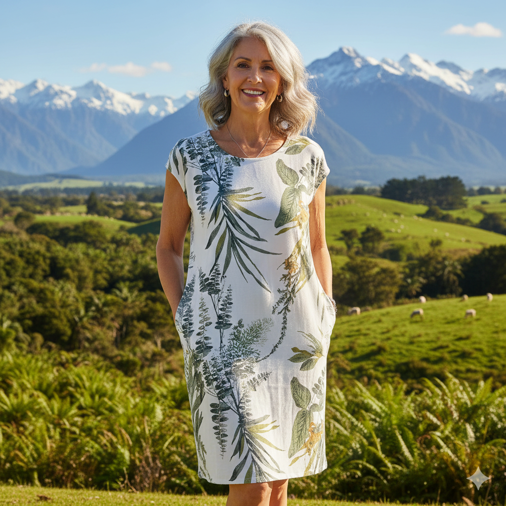 HADLEY | Women's Casual Midi Dress — Relaxed Striped Fit
