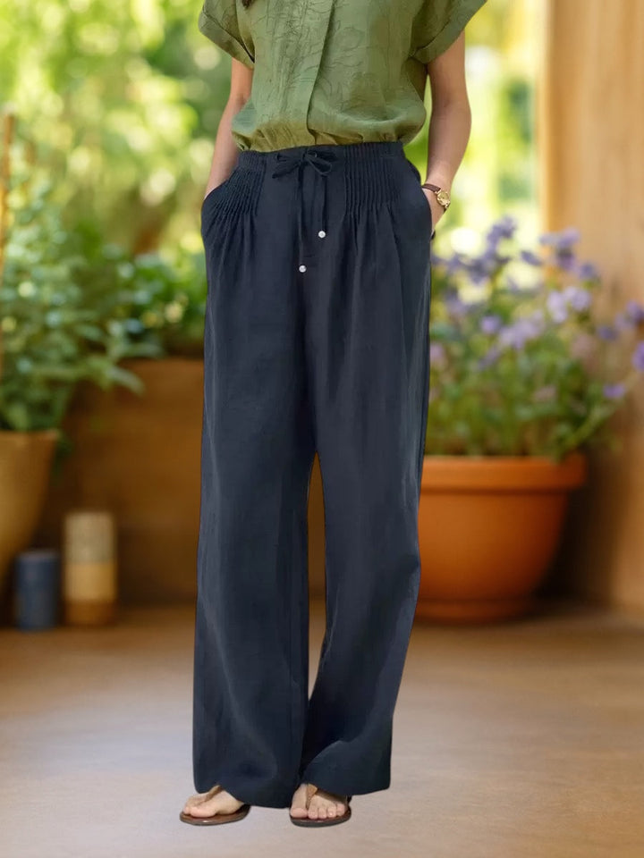 Eleanor | Wide-Leg Cotton-Linen Trousers