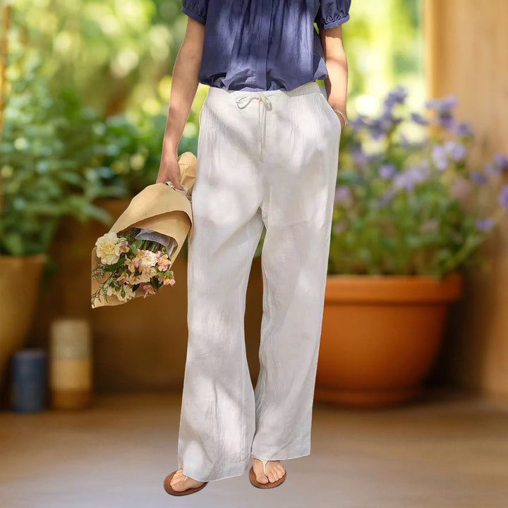 Eleanor | Wide-Leg Cotton-Linen Trousers