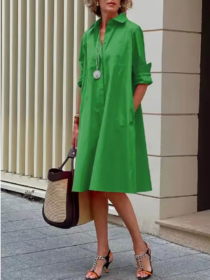 Judy | Women's Classic Shirt Dress — Relaxed A-Line Fit