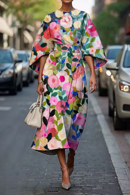Robin | Women's Elegant Floral Dress — Feminine Silhouette