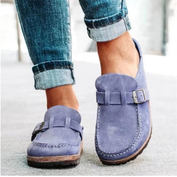 Valeria™ | Suede Buckle Comfort Clogs