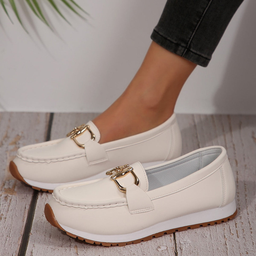 Ellie - Women's Flat Buckle Loafers for Everyday Wear