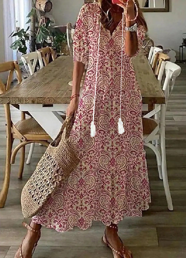 Amalia | Women's Boho Vintage Maxi Dress — Summer Style