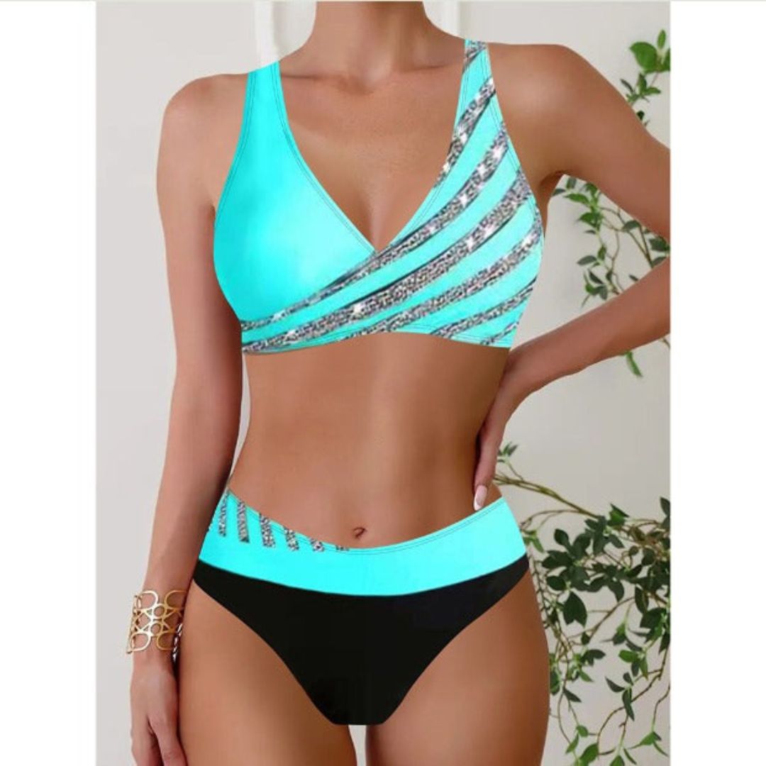 Zoe™ | Printed Halter Bikini Top