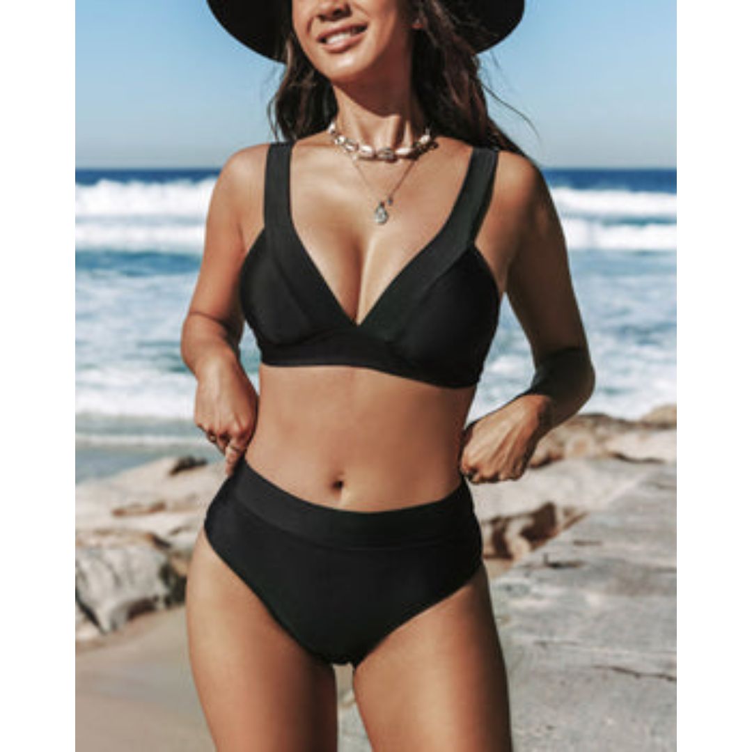 Hilda™ | High-Waist Solid Swimsuit