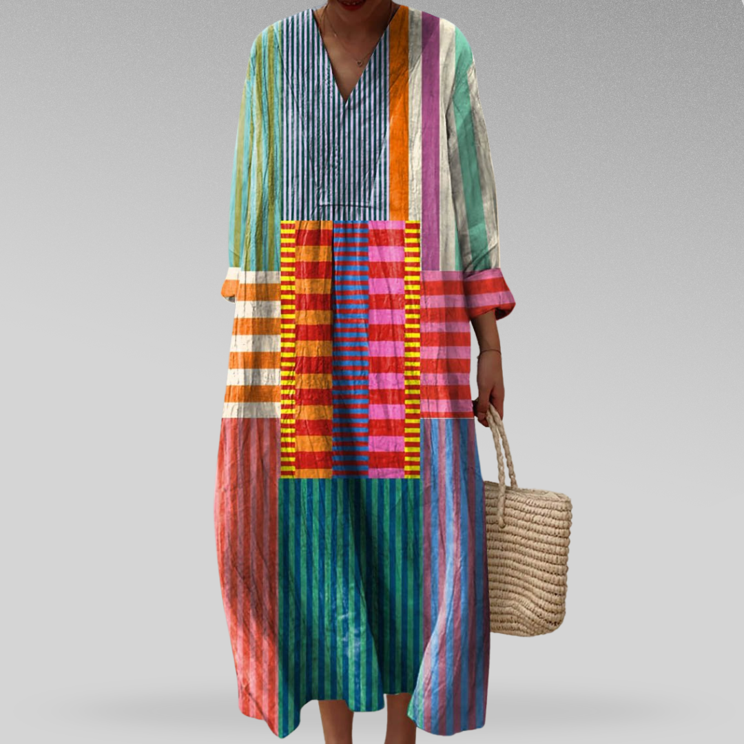 Naomi | Women's Colorblock Maxi Dress — Breezy Fit
