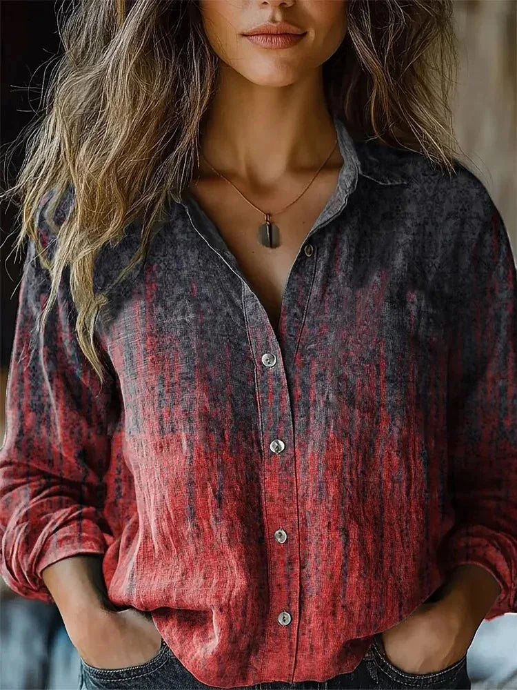 Delanova | Women's Floral Lapel Blouse — Elegant Everyday Style