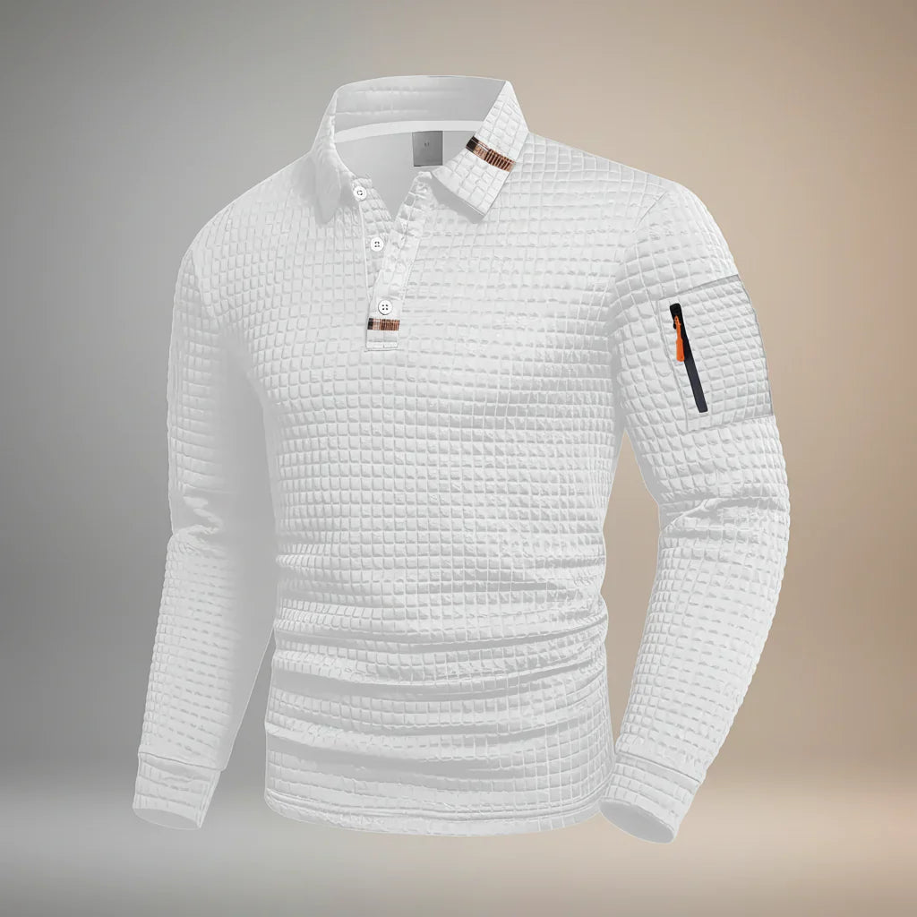 Linden - Women's Textured Polo Shirt — Elegant Comfort