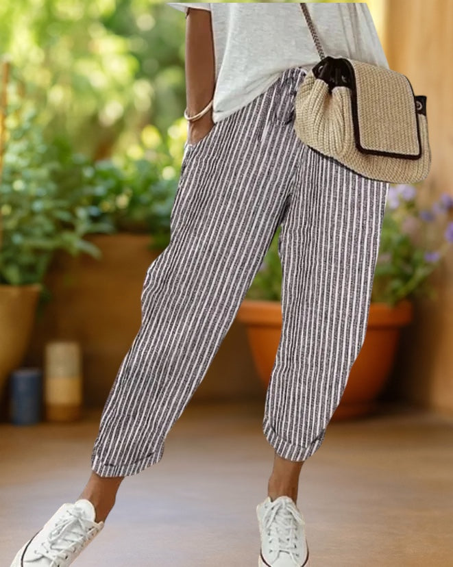 Charlotte | Stripe Drawstring Trousers
