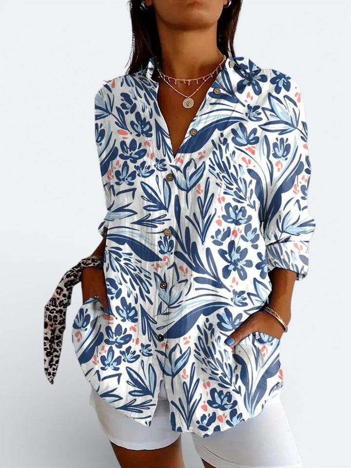 Jasmine | Vibrant Artistic Button-Up Blouse