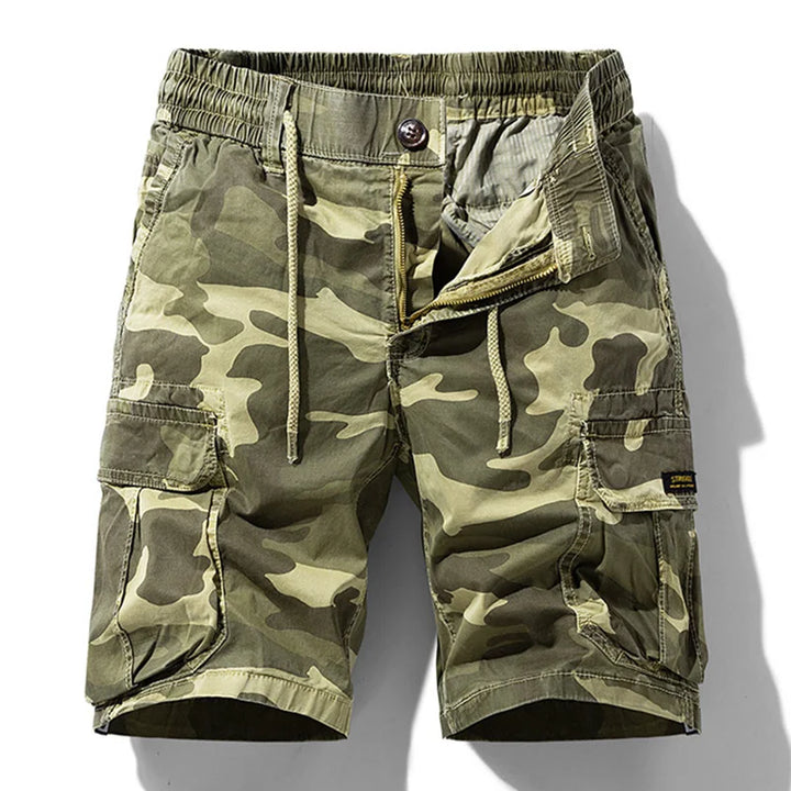 Mannen zomer nieuwe katoenen cargoshorts herenmode casual multi-zakken shorts broek elastische taille ademende joggers shorts mannelijk