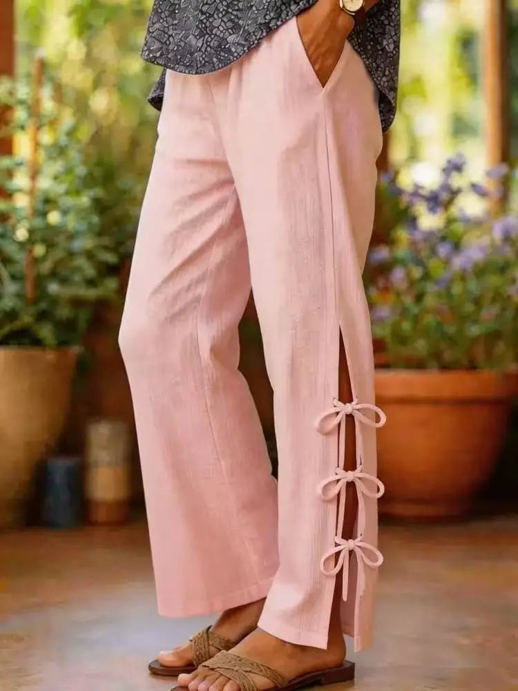 Chloe | Side Split Wide-Leg Trousers