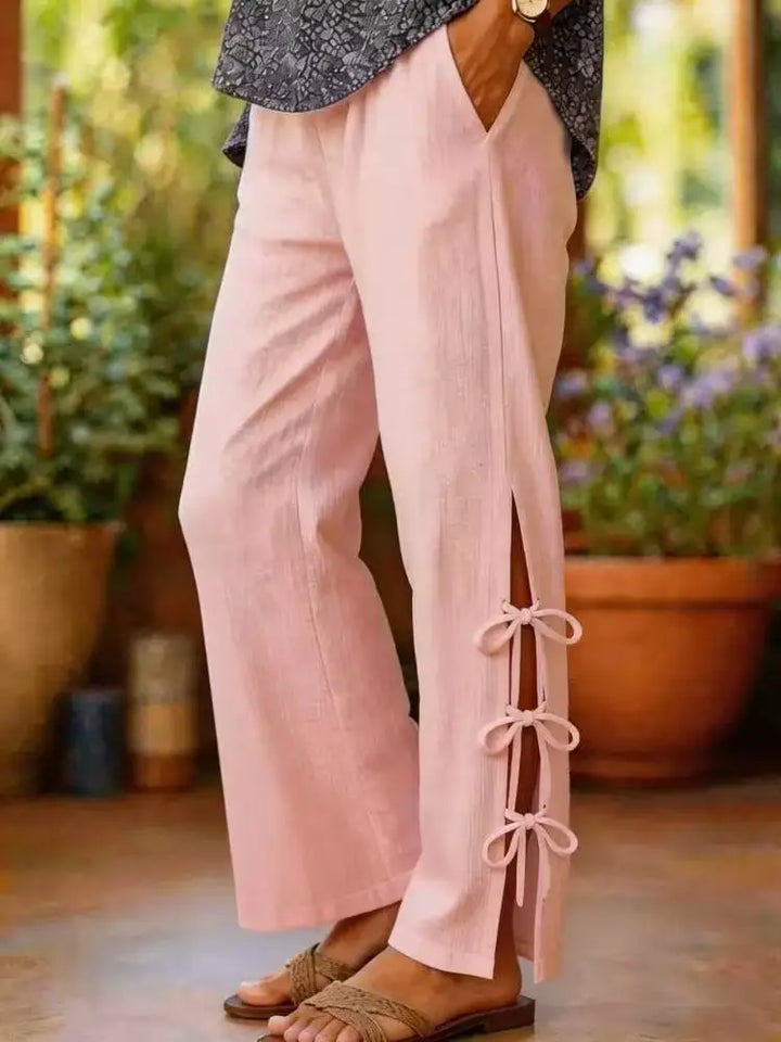 Chloe | Side Split Wide-Leg Trousers