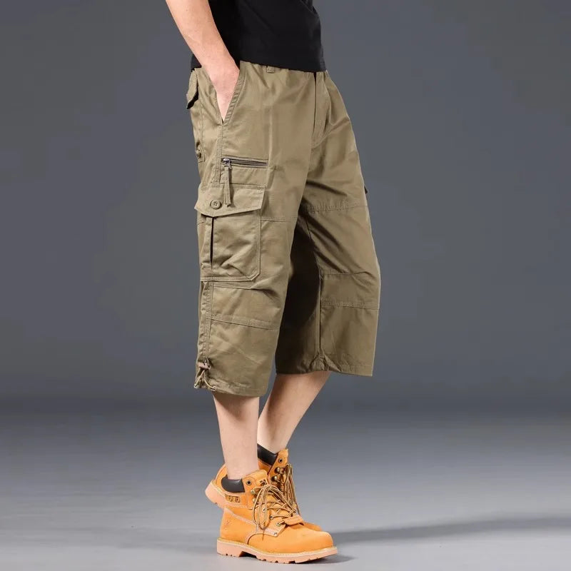 Michael | Long Cotton Cargo Shorts