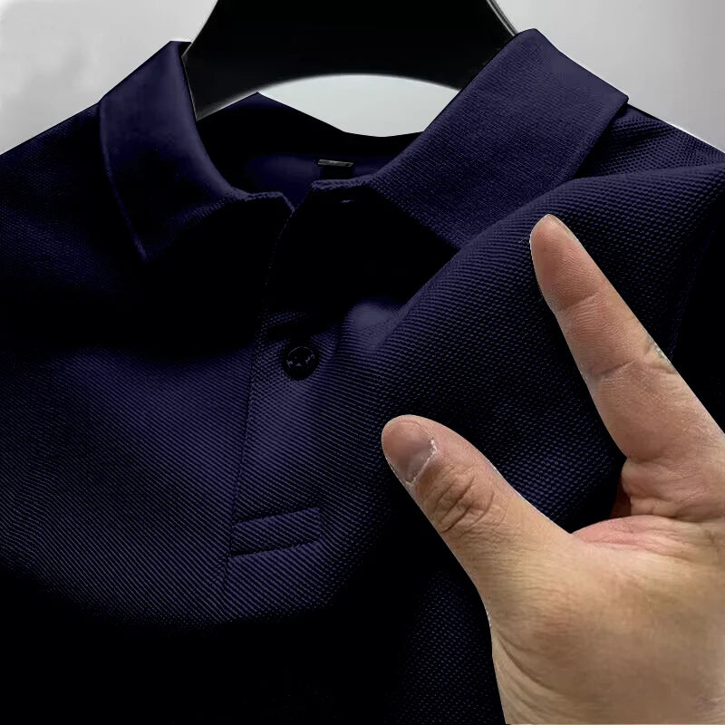 2025 Hot Sale Heren Zomer Casual Ademend Comfortabel Poloshirt Heren Effen Kleur Hoge Kwaliteit Korte Mouw T-shirt