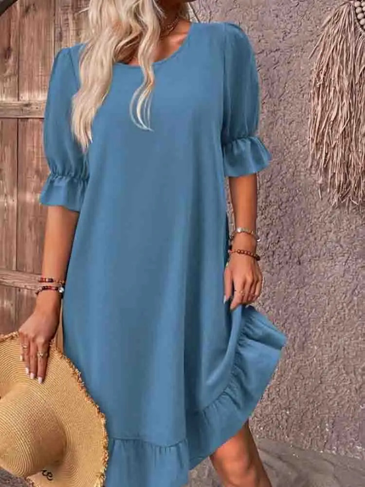 Sally | Women's Ruffle Summer Dress — Relaxed Fit
