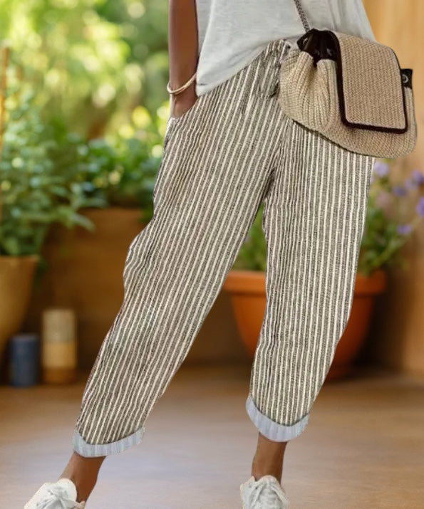 Charlotte | Stripe Drawstring Trousers
