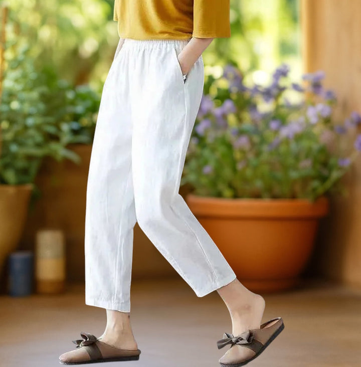 Camila | Linen Wide-Leg Capri
