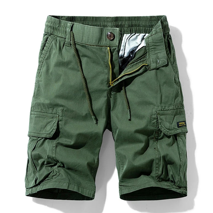 Mannen zomer nieuwe katoenen cargoshorts herenmode casual multi-zakken shorts broek elastische taille ademende joggers shorts mannelijk