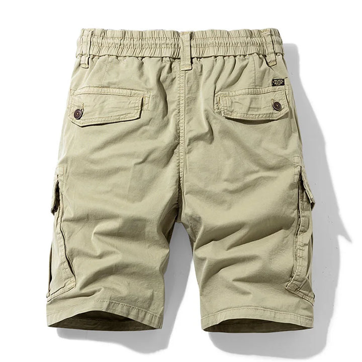 Mannen zomer nieuwe katoenen cargoshorts herenmode casual multi-zakken shorts broek elastische taille ademende joggers shorts mannelijk