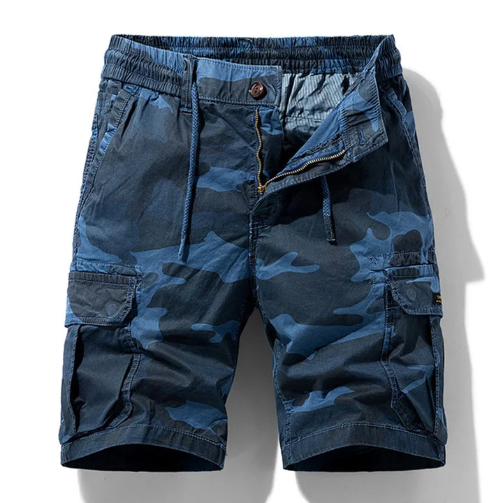 Mannen zomer nieuwe katoenen cargoshorts herenmode casual multi-zakken shorts broek elastische taille ademende joggers shorts mannelijk