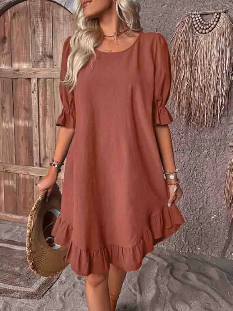 Sally | Women's Ruffle Summer Dress — Relaxed Fit
