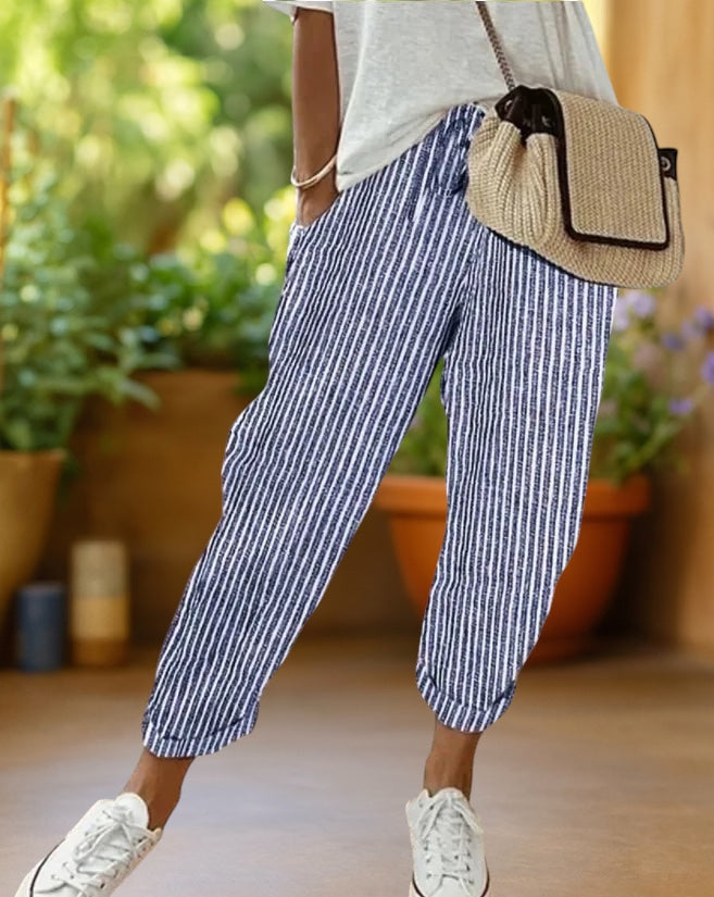 Nora | Stripe Drawstring Trousers