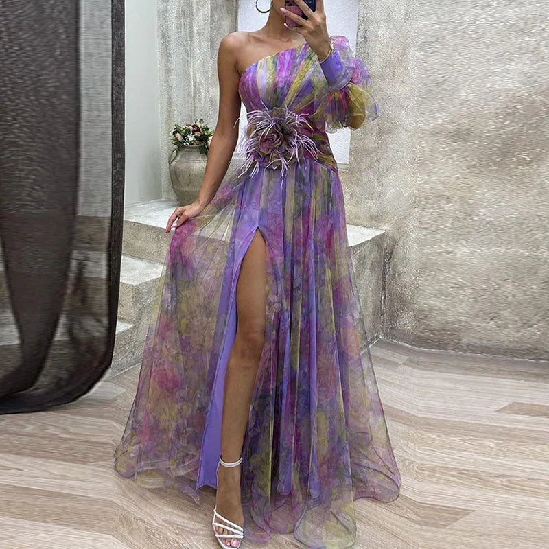 Maureen | Women's Flowy Maxi Dress — Multicolor Elegance
