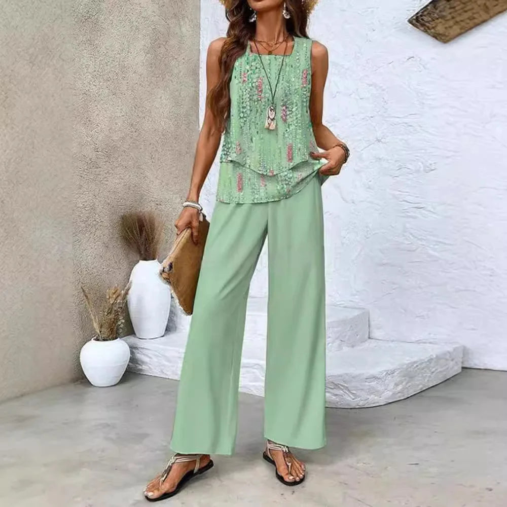 Katherine | Women's Elegant Two-Piece Summer Set — Loose Fit
