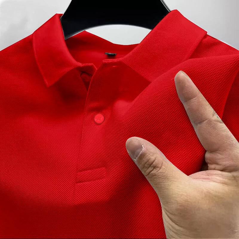 2025 Hot Sale Heren Zomer Casual Ademend Comfortabel Poloshirt Heren Effen Kleur Hoge Kwaliteit Korte Mouw T-shirt
