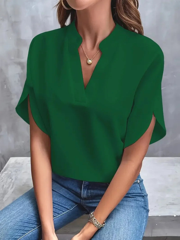 Alice | Women's Elegant V-Neck Blouse — Relaxed Fit