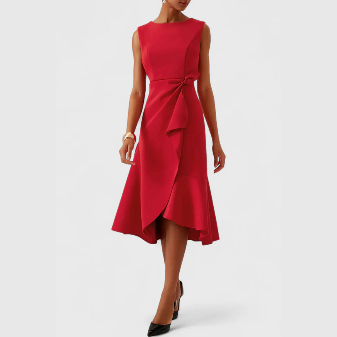 Nana | Draped Asymmetric Midi Dress