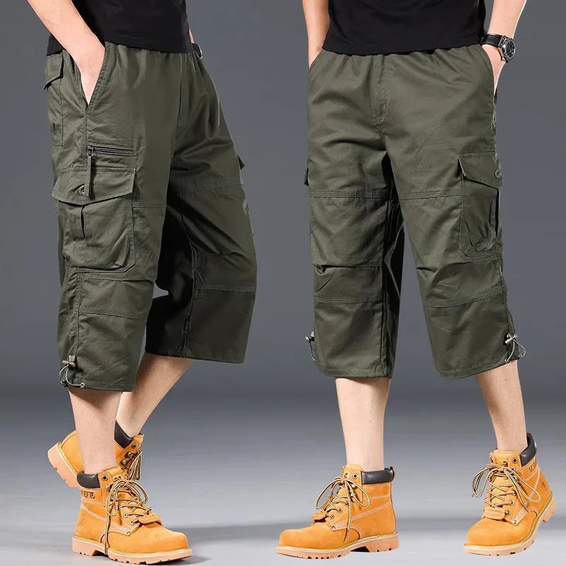 Michael | Long Cotton Cargo Shorts