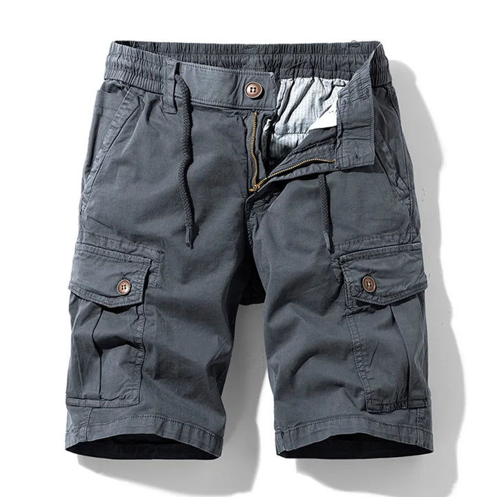 Mannen zomer nieuwe katoenen cargoshorts herenmode casual multi-zakken shorts broek elastische taille ademende joggers shorts mannelijk